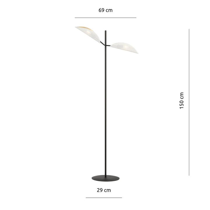 Lampa de podea VENE LP2 alba si auriu