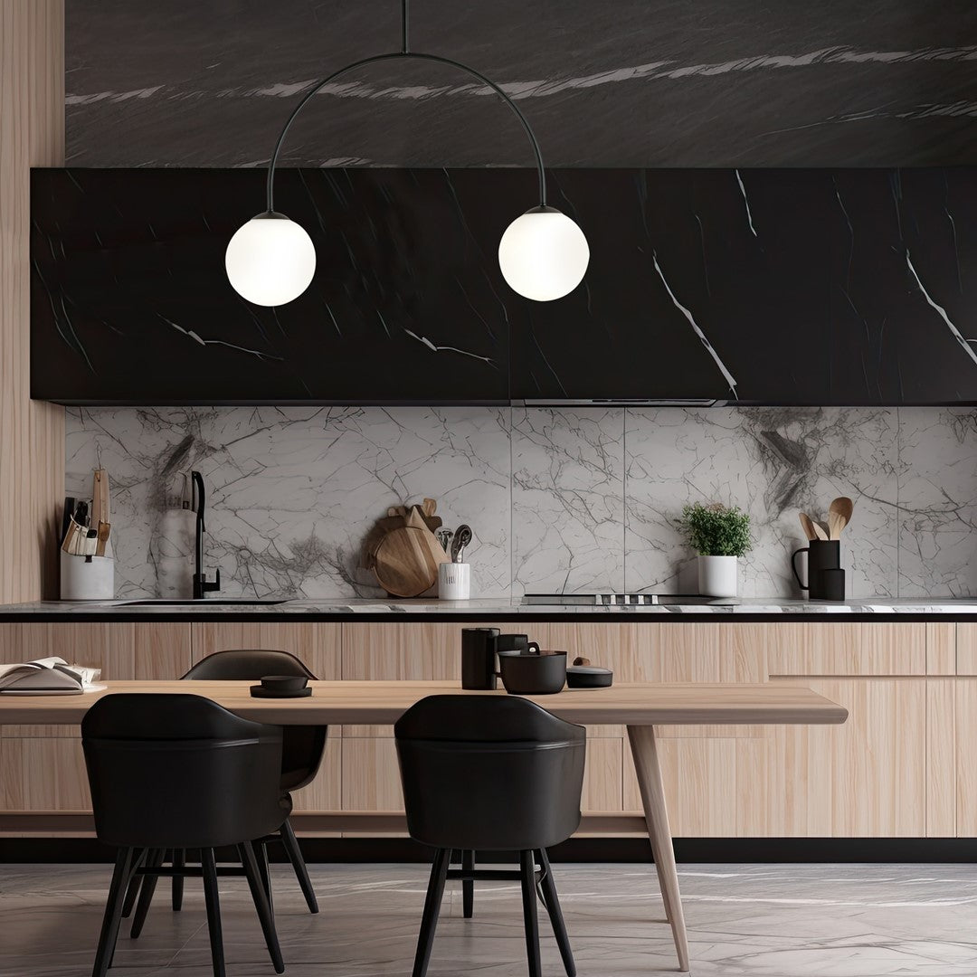 Lustra ARCHI 2 neagra OPAL