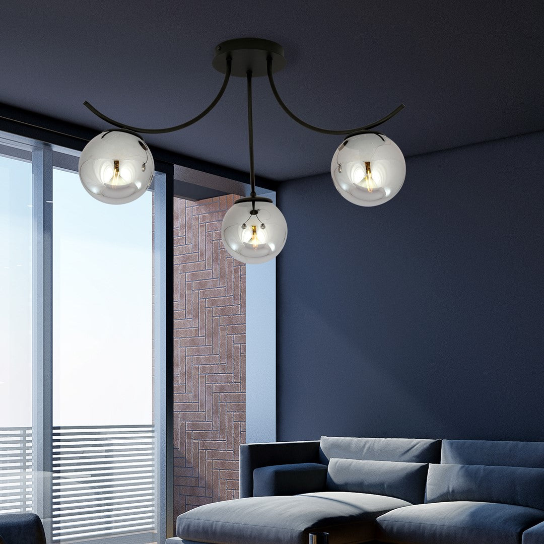Lustra BOSTON 3 neagra/grafit