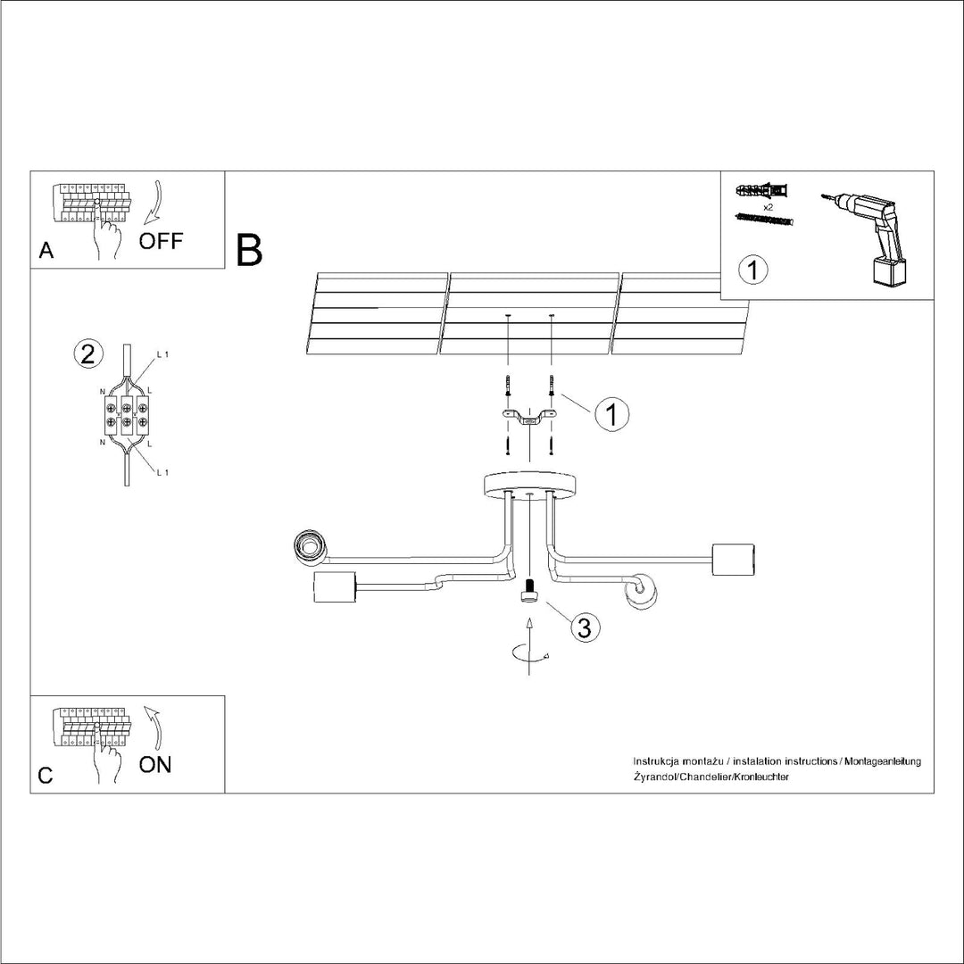 Candelabru TIMBO 4 alb