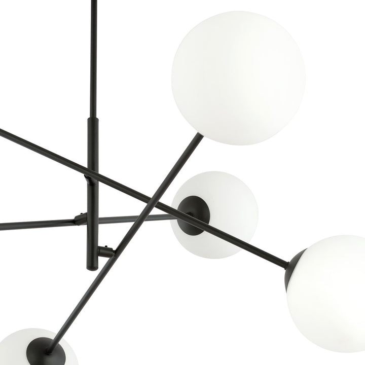 Lustra LINEAR 6 neagra/opal