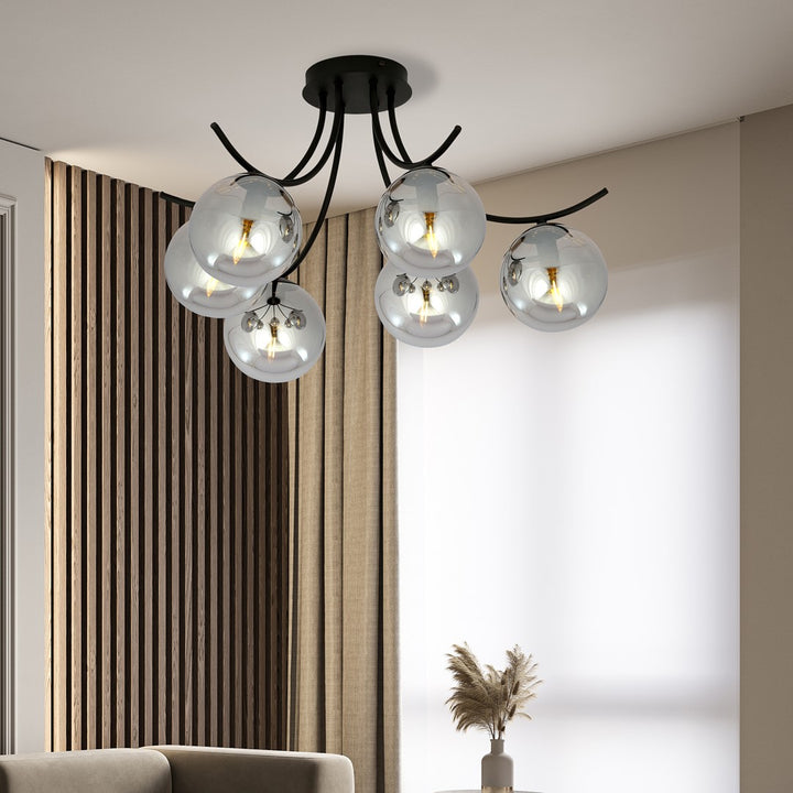 Lustra BOSTON 6 neagra/grafit