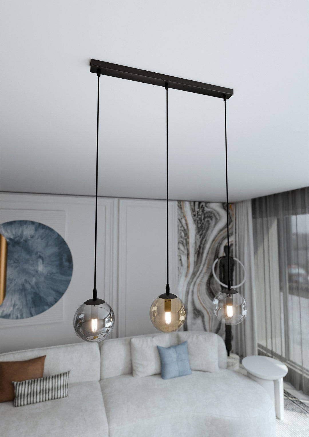 Lustra suspendata COSMO 3 neagra MIX