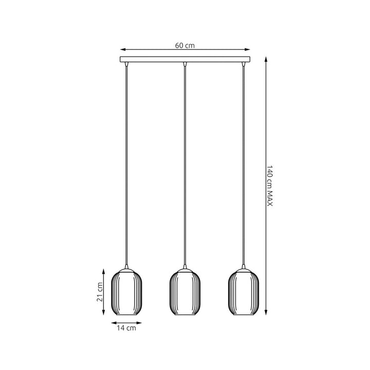 Lustra suspendata VERDI 3 neagra MIX