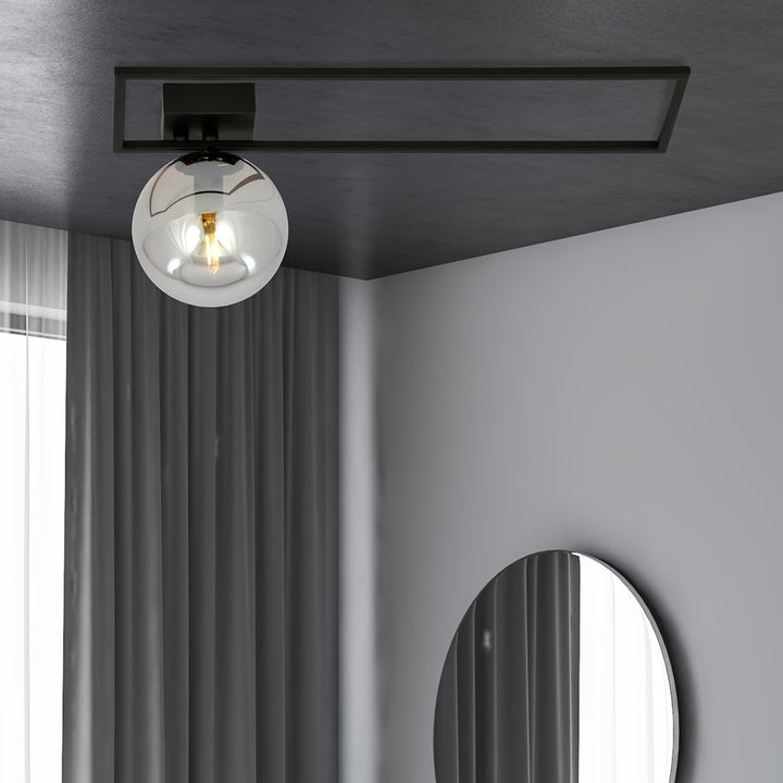 Plafoniera IMAGO 1B neagra cu abajur grafit