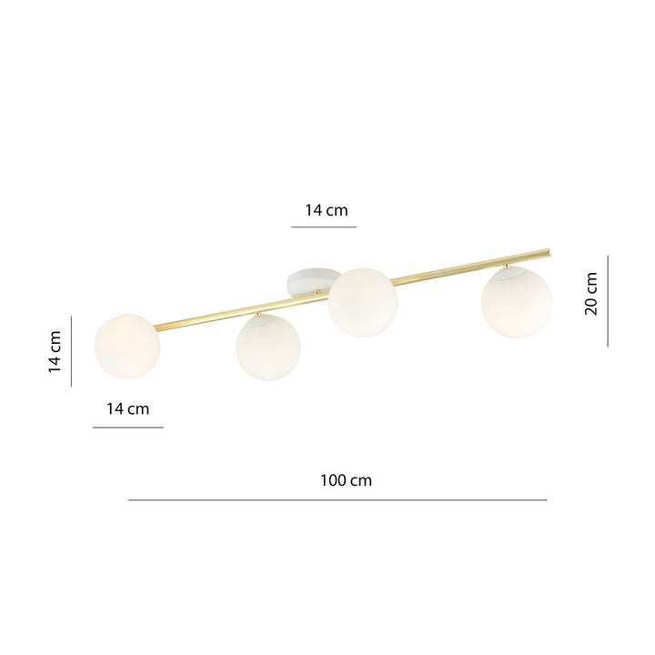 Plafoniera SPLENDI 4 alba si opal