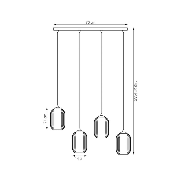 Lustra suspendata VERDI 4 neagra MIX