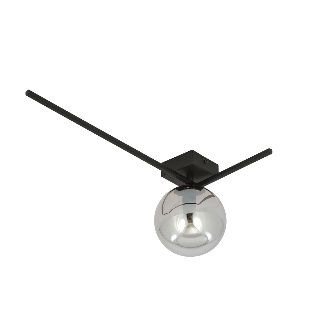 Plafoniera IMAGO 1F neagra cu abajur grafit