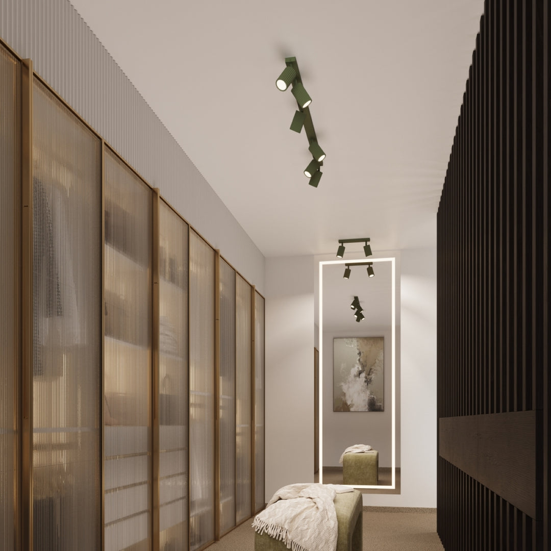 Lampa de perete KARBON verde masliniu cu intrerupator