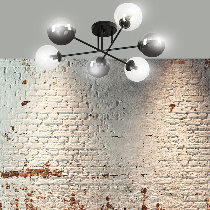 Plafoniera BRENDI 6B neagra MIX 1