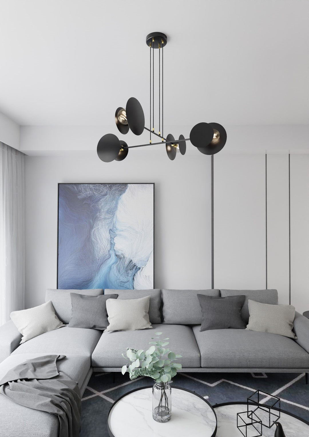 Lustra suspendata IDEA 4 neagra