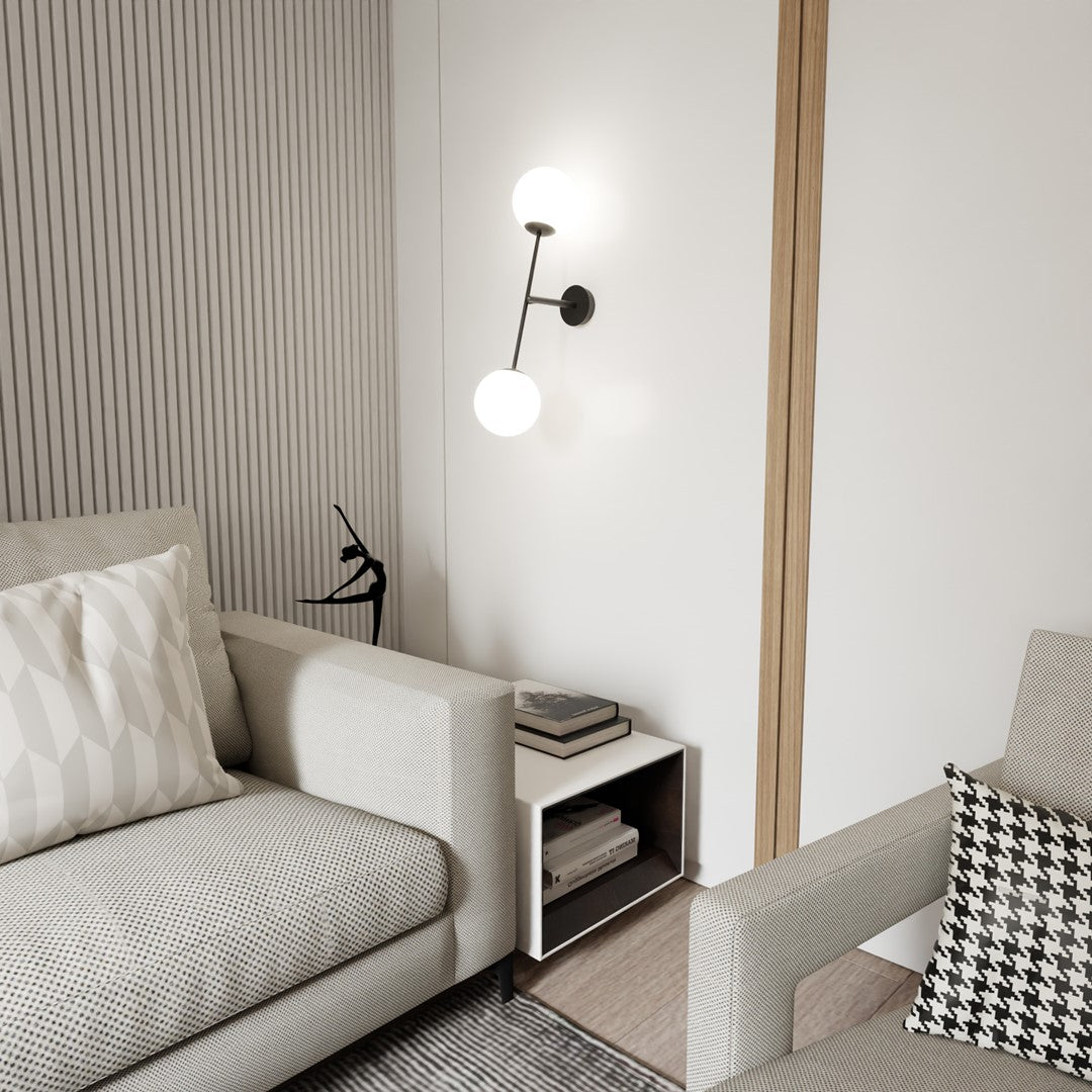 Aplica de perete LINEAR K2 neagra-opal