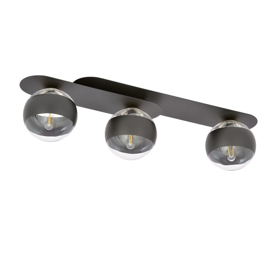 Plafoniera PLAZA 3 neagra cu dungi