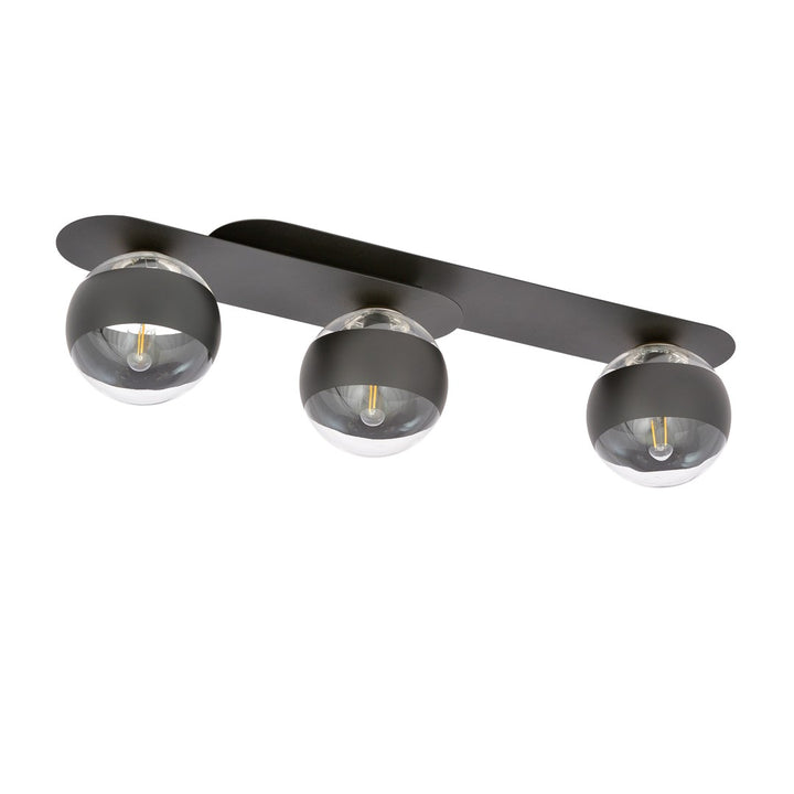 Plafoniera PLAZA 3 neagra cu dungi