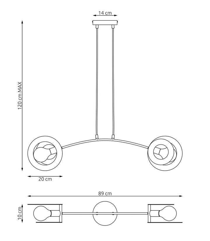 Lustra suspendata EUFORIA 2 neagra