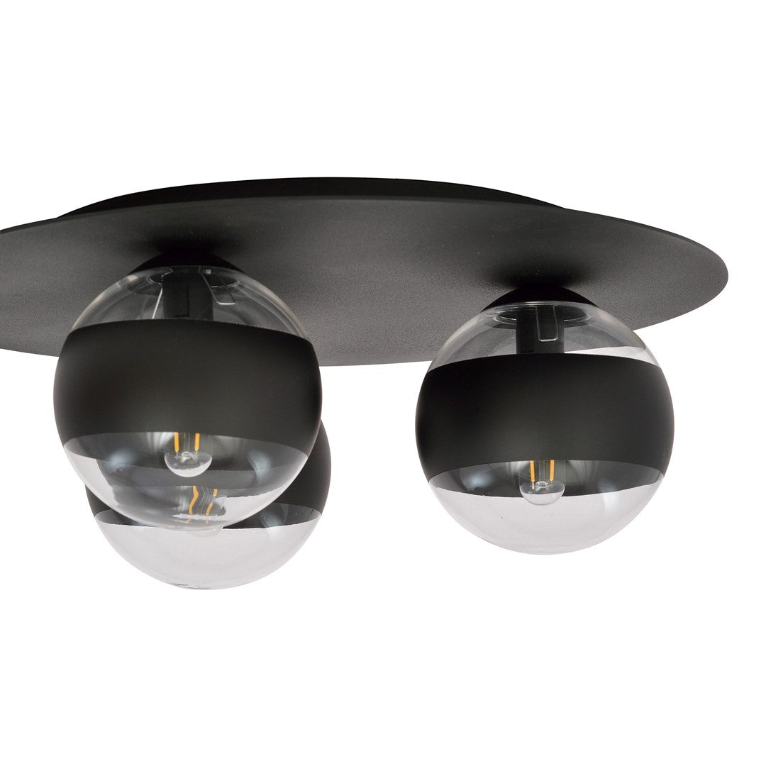 Plafoniera SOLAR 3 neagra cu dungi