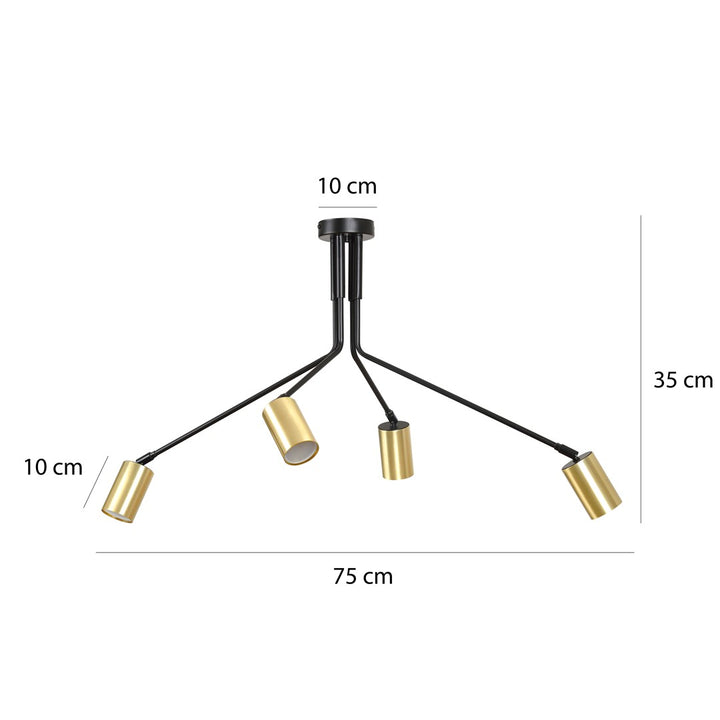Lustra cu 4 lumini VERNO 4 BLACK