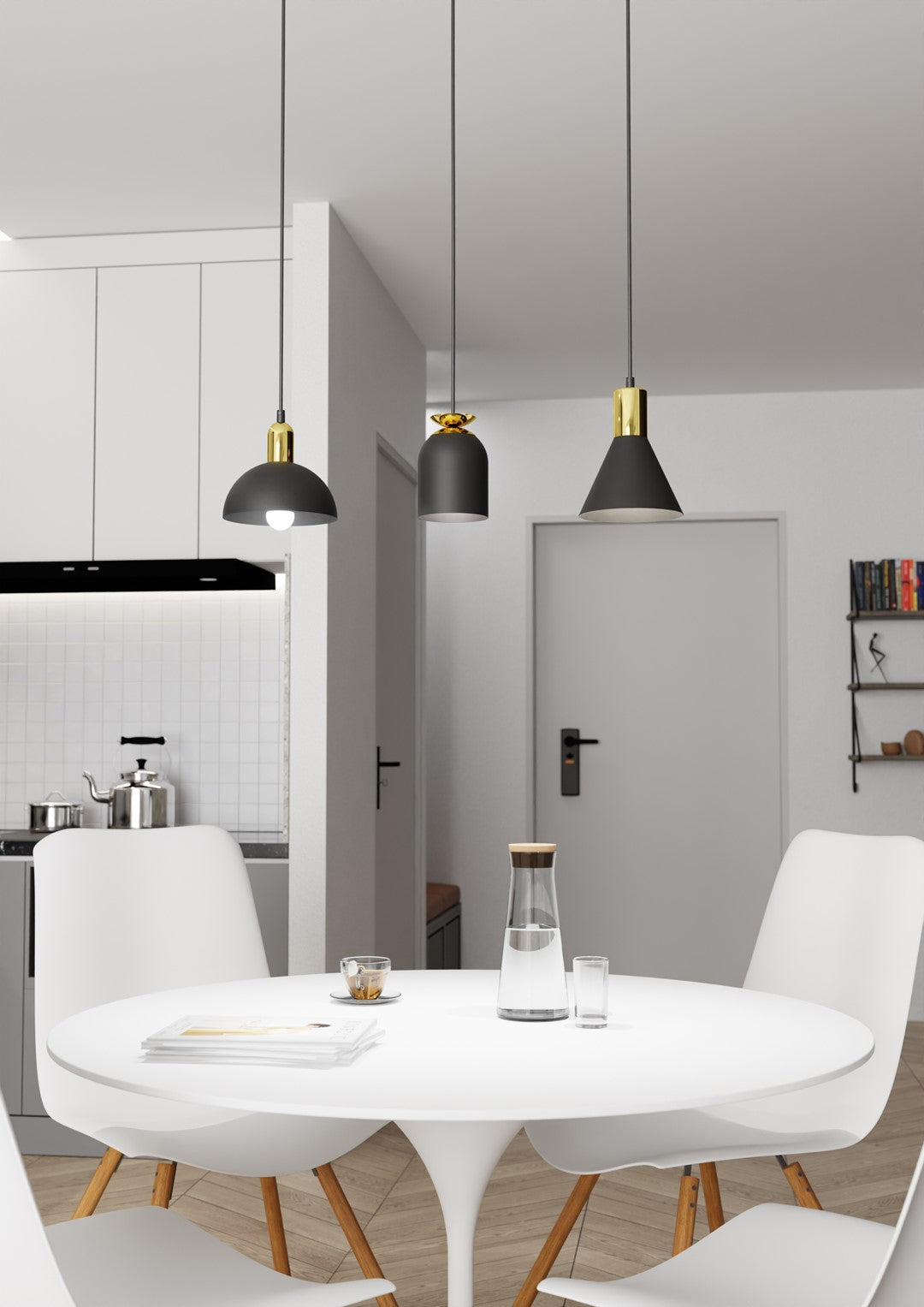 Lustra suspendata FOX 3 neagra