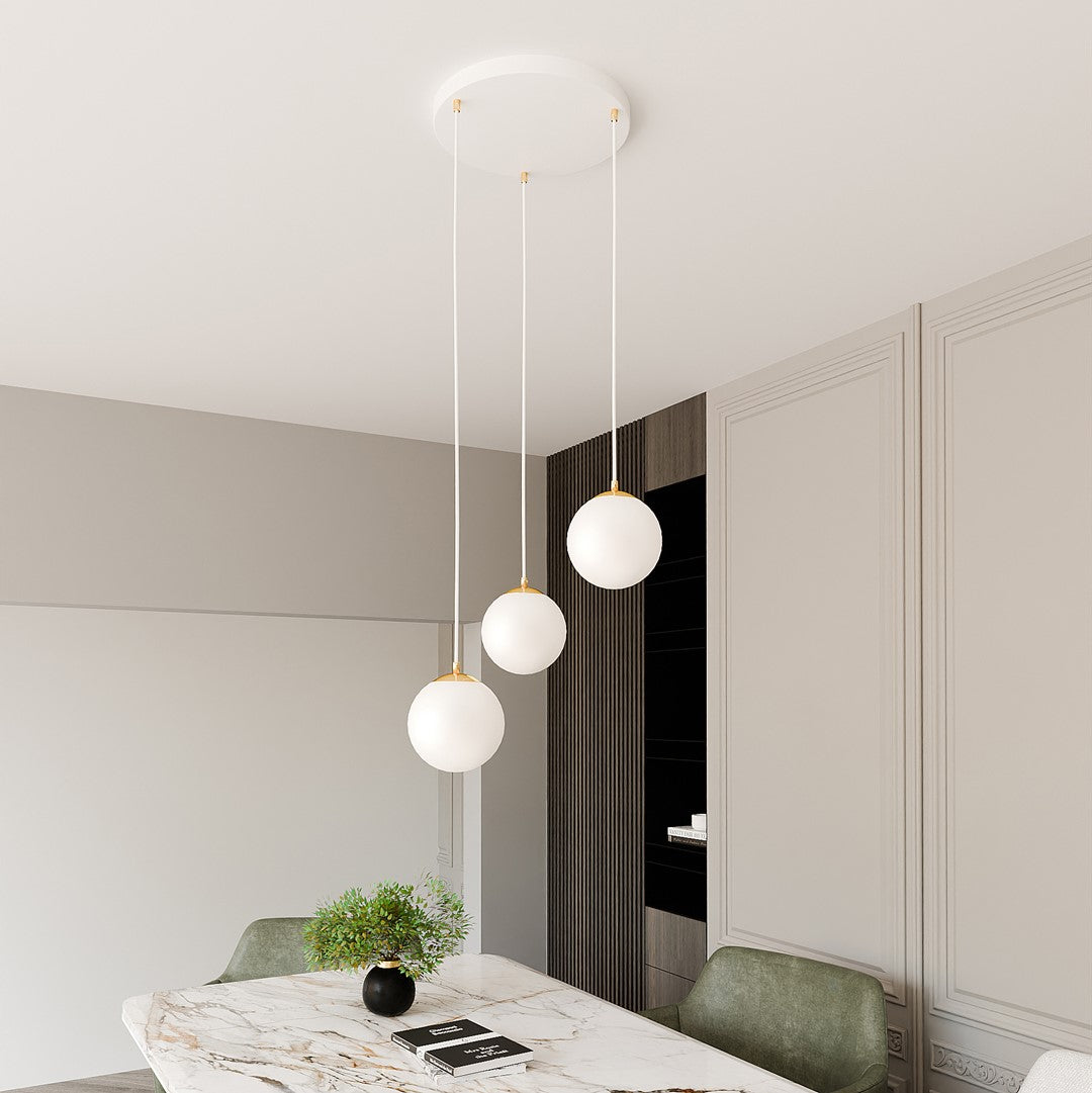 Lustra suspendata ROYAL 3 alba