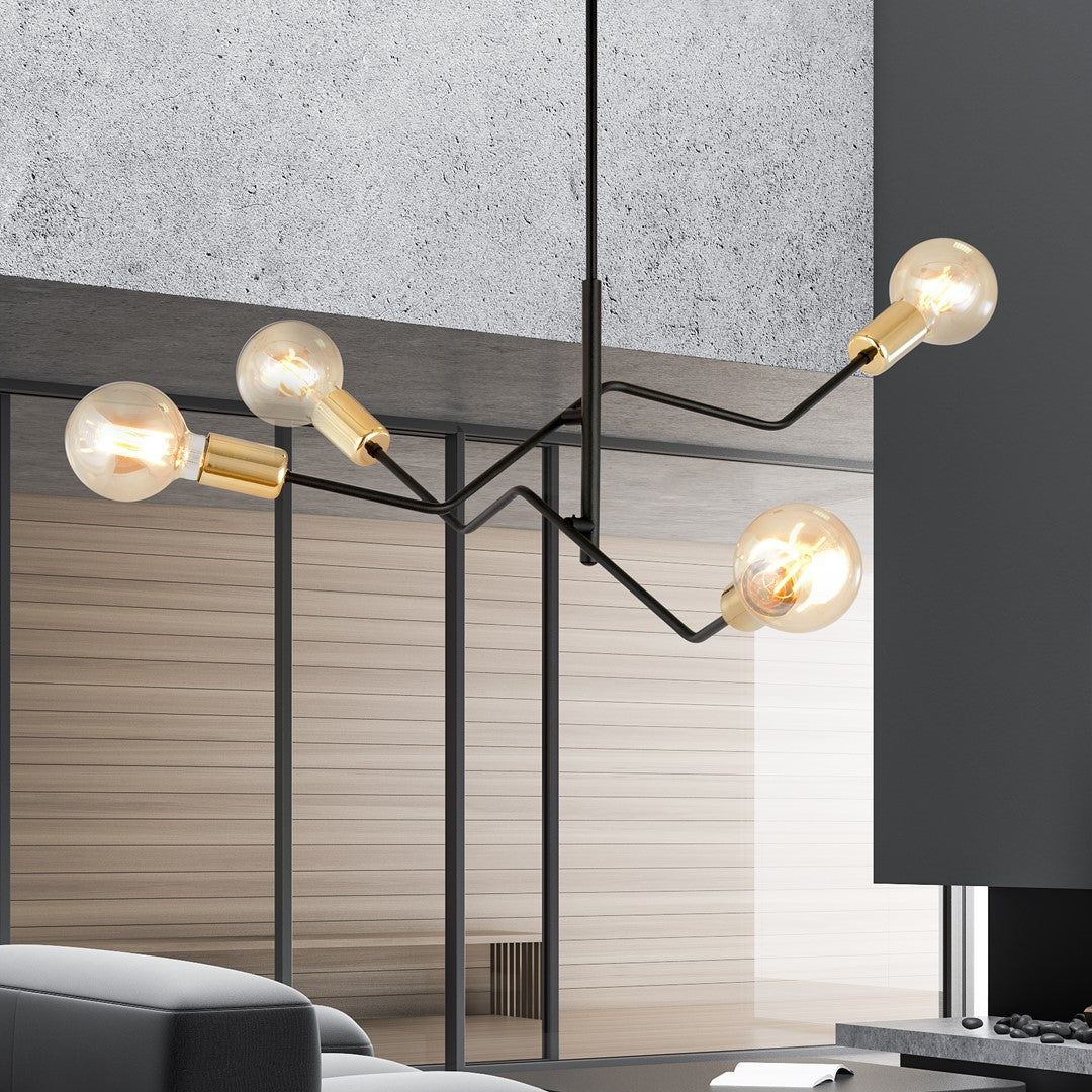 Lustra BOLT 4 neagra cu auriu