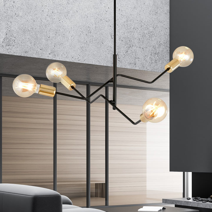 Lustra BOLT 4 neagra cu auriu