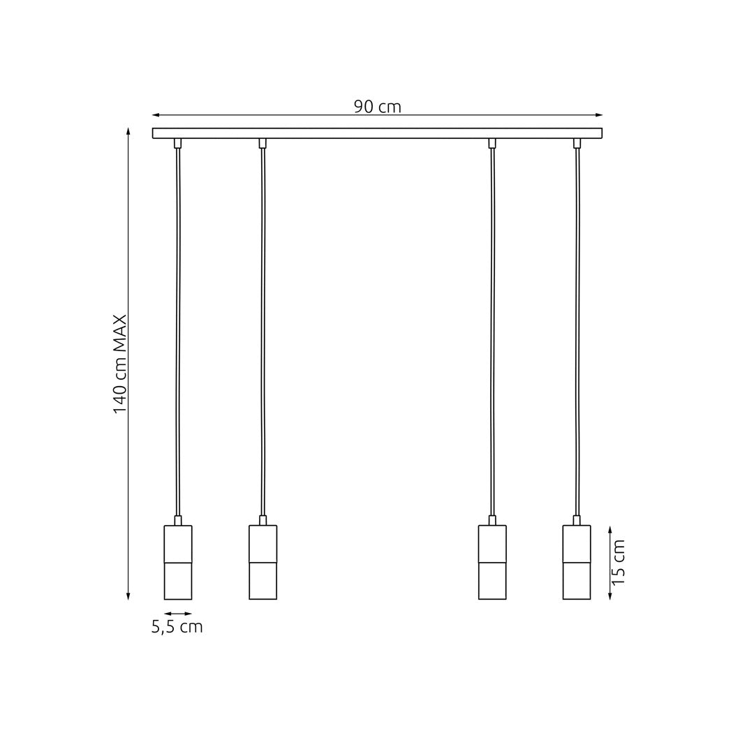 Lustra suspendata MELT 4 neagra