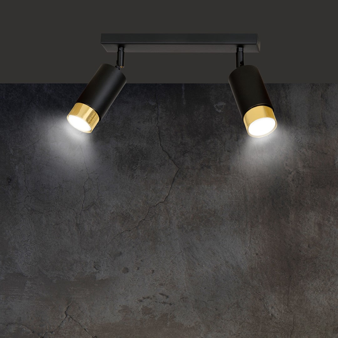 Plafoniera HIRO 2 neagra/auriu