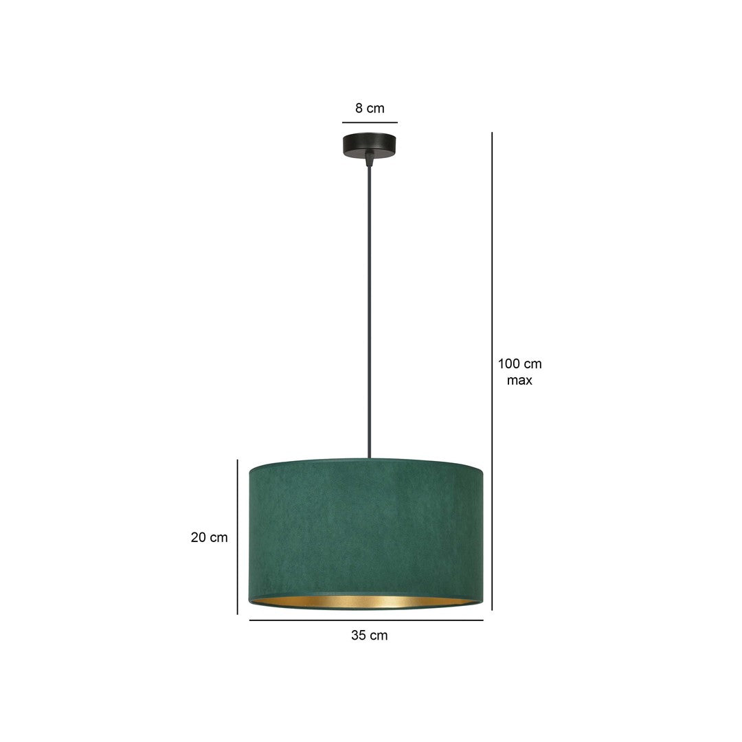 Lustra suspendata HILDE 1 neagra cu verde