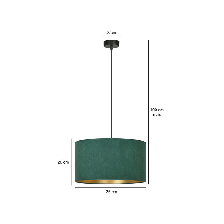 Lustra suspendata HILDE 1 neagra cu verde