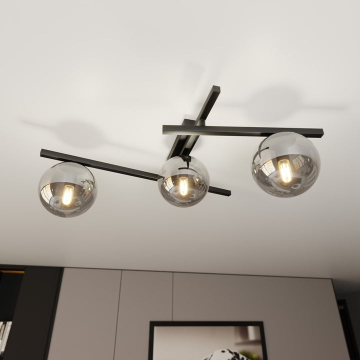 Plafoniera SMART 3 neagra si grafit