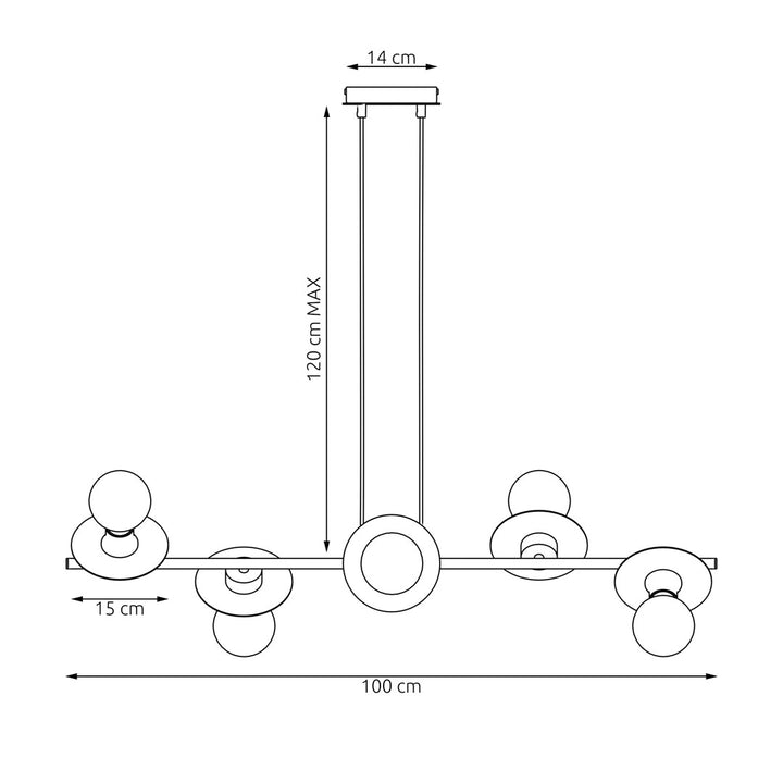 Lustra suspendata TOKEN 6 neagra