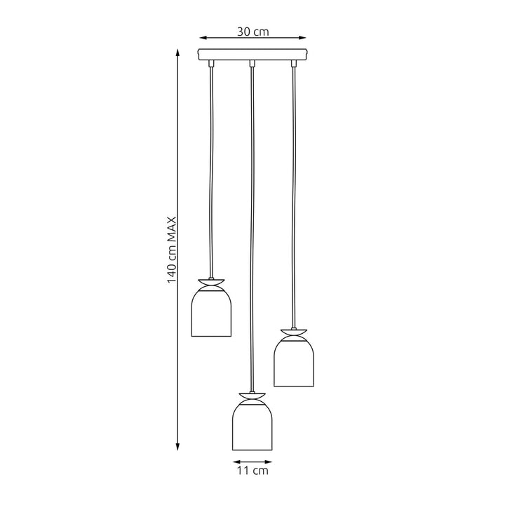 Lustra suspendata TARGET 3 PREM neagra