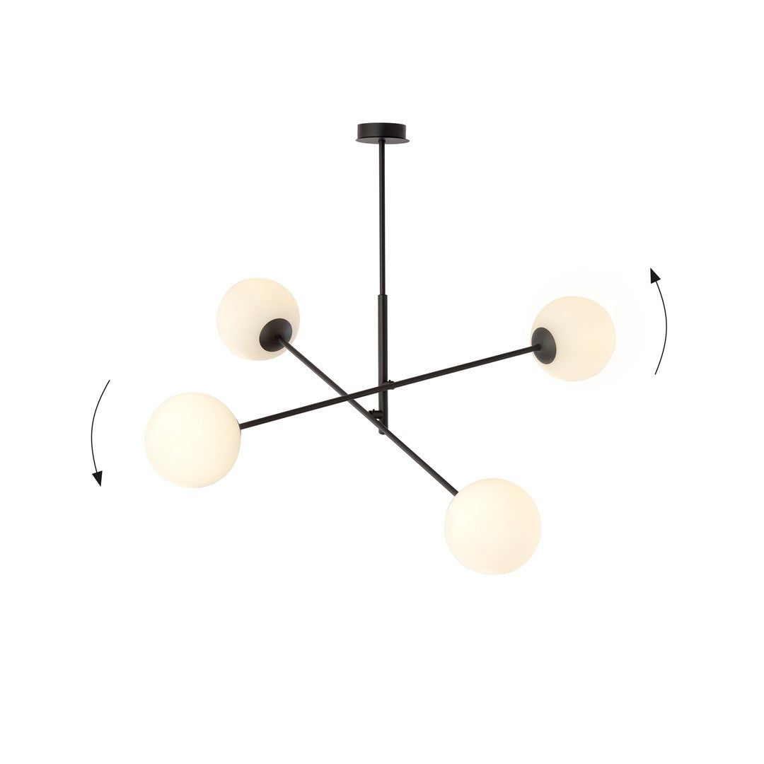 Lustra LINEAR 4 neagra/opal