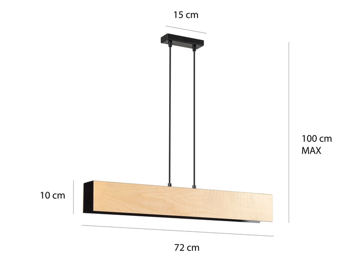 Lustra suspendata liniara CARLO 3 neagra