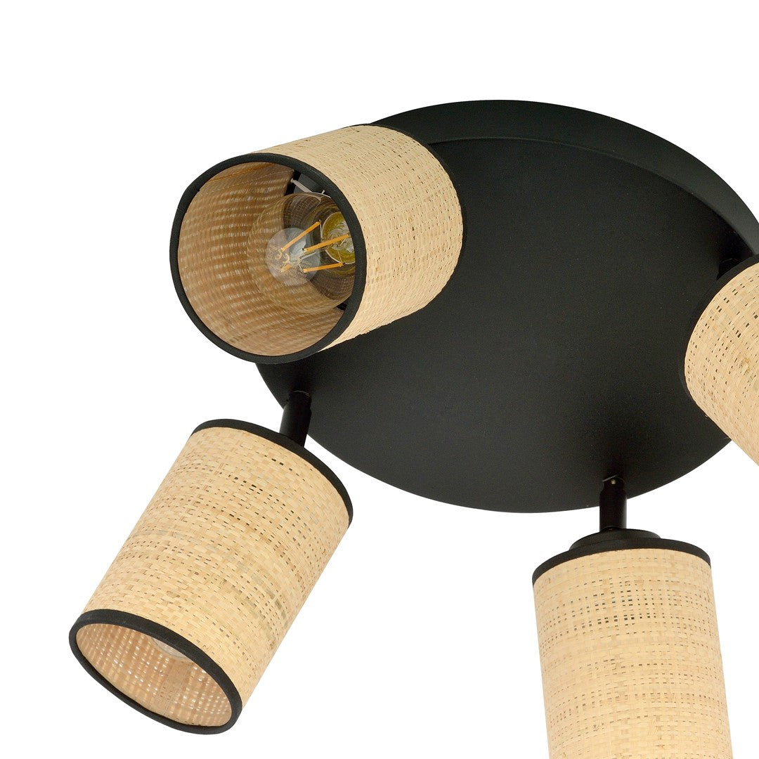 Plafoniera cu baza rotunda si 4 spoturi YOGA 4 PREMIUM BLACK