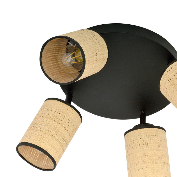 Plafoniera cu baza rotunda si 4 spoturi YOGA 4 PREMIUM BLACK