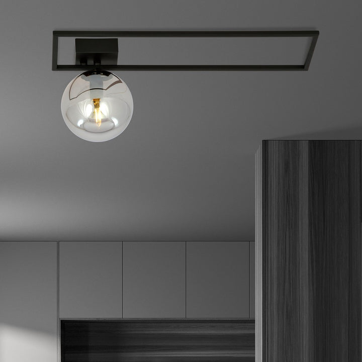 Plafoniera IMAGO 1B neagra cu abajur grafit