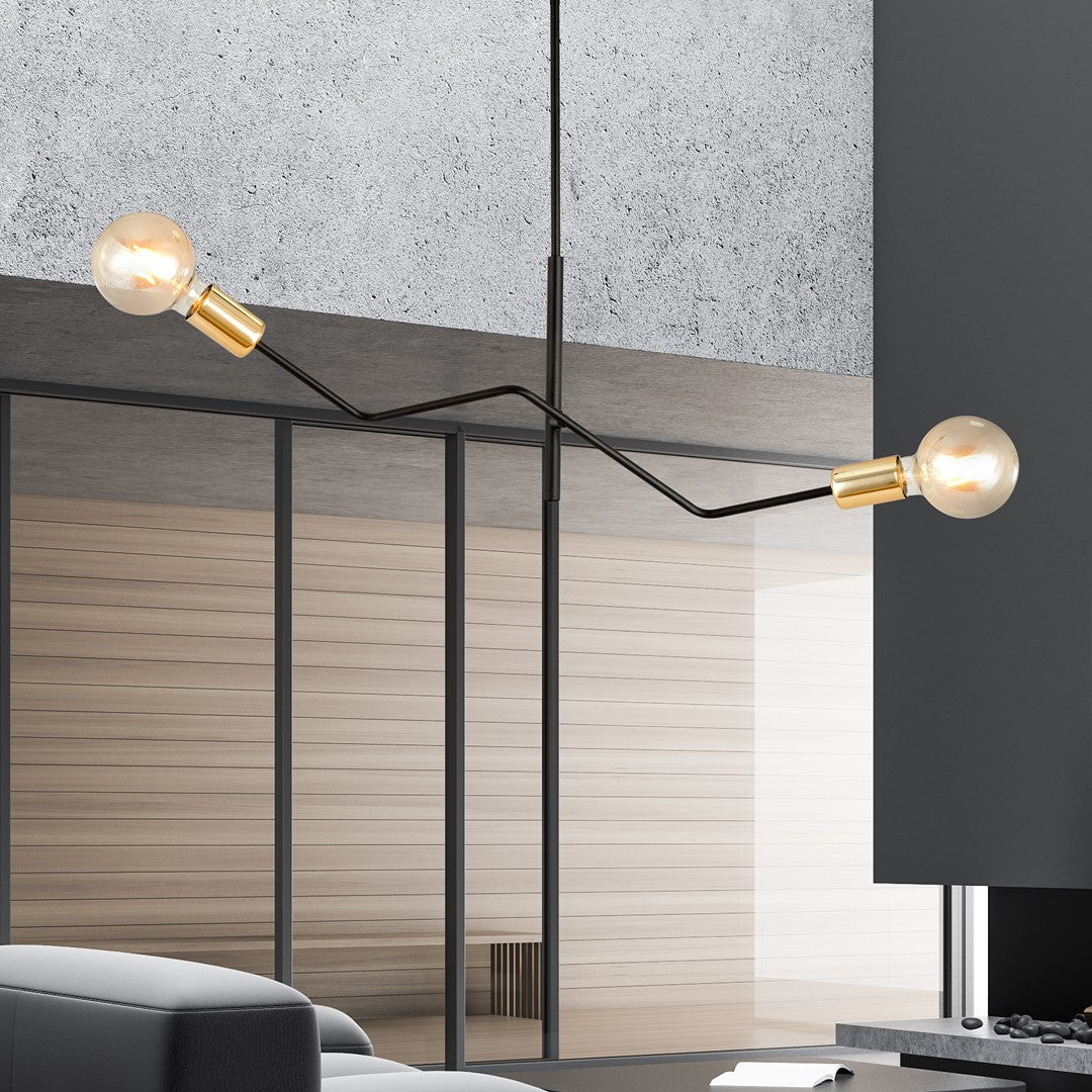Lustra BOLT 2 neagra cu auriu