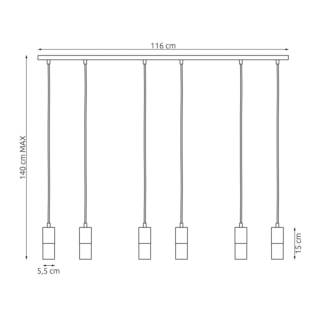 Lustra suspendata MELT 6 alba