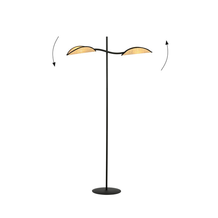 Lampa de podea LOTUS LP2 BLACK/RATTAN