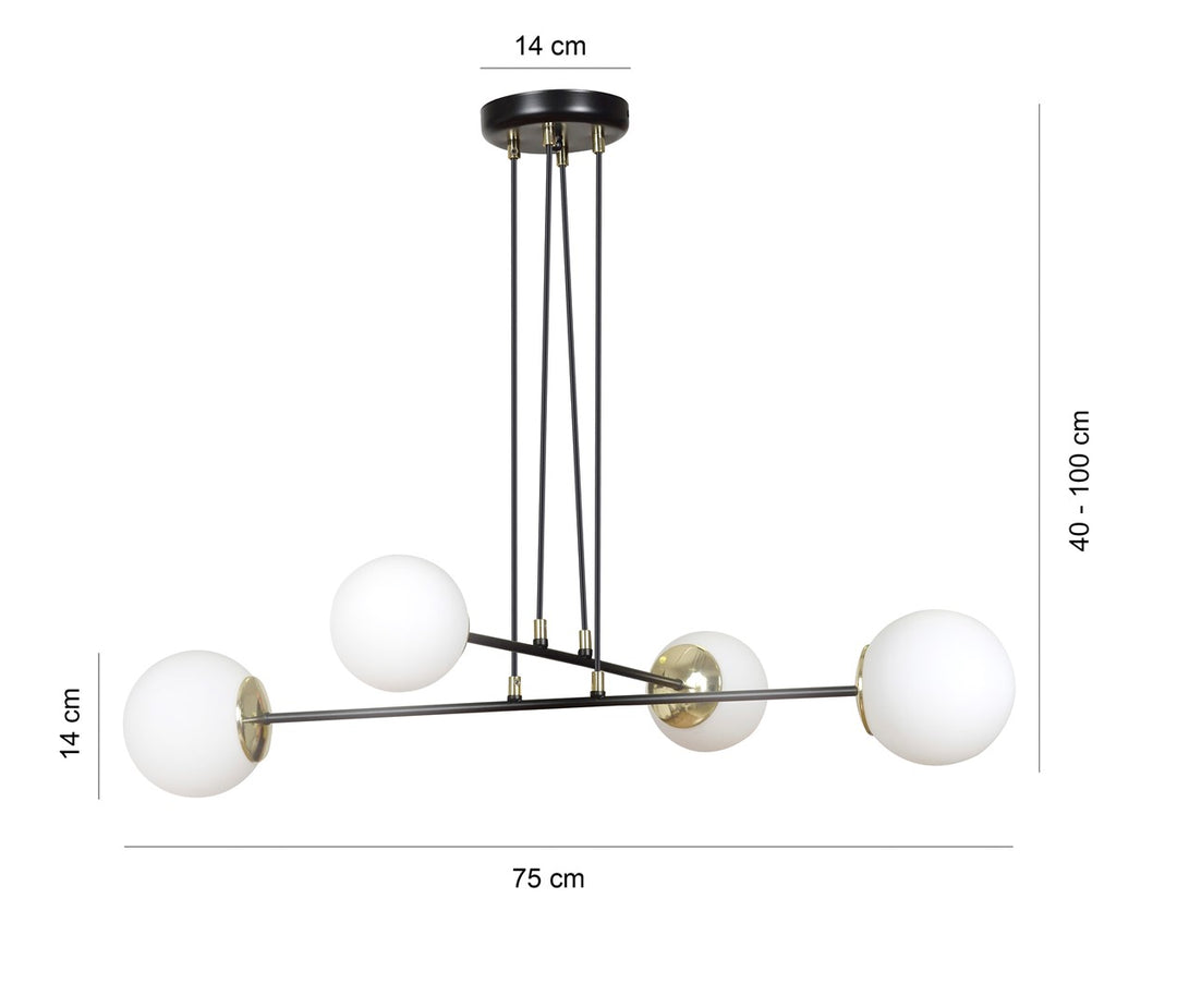 Lustra suspendata OGNIS 4 neagra