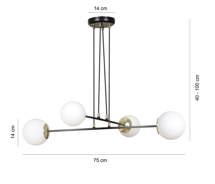 Lustra suspendata OGNIS 4 neagra