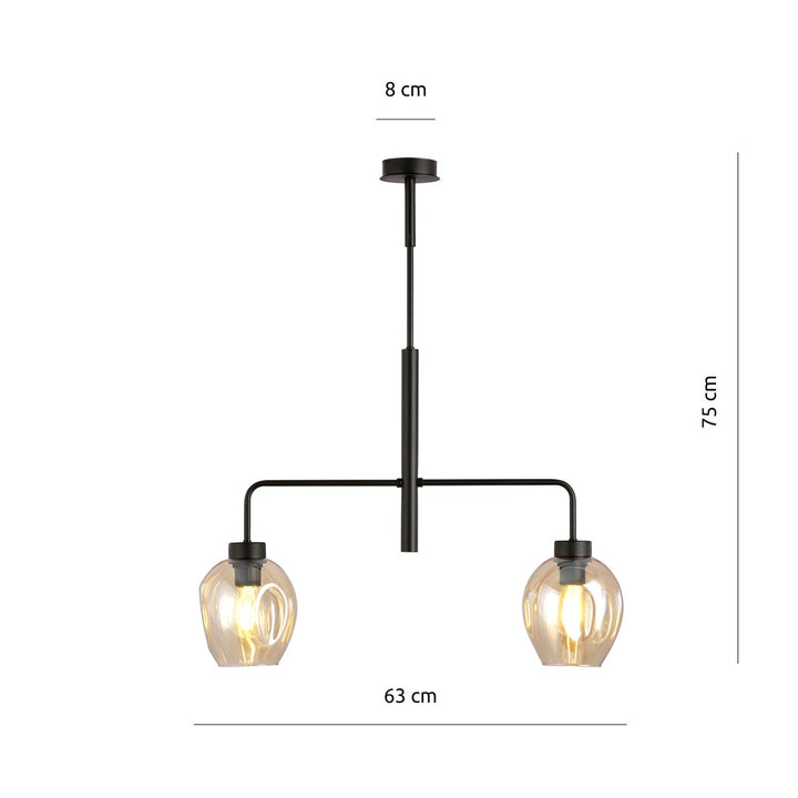 Lustra LUKKA 2 neagra si chihlimbar