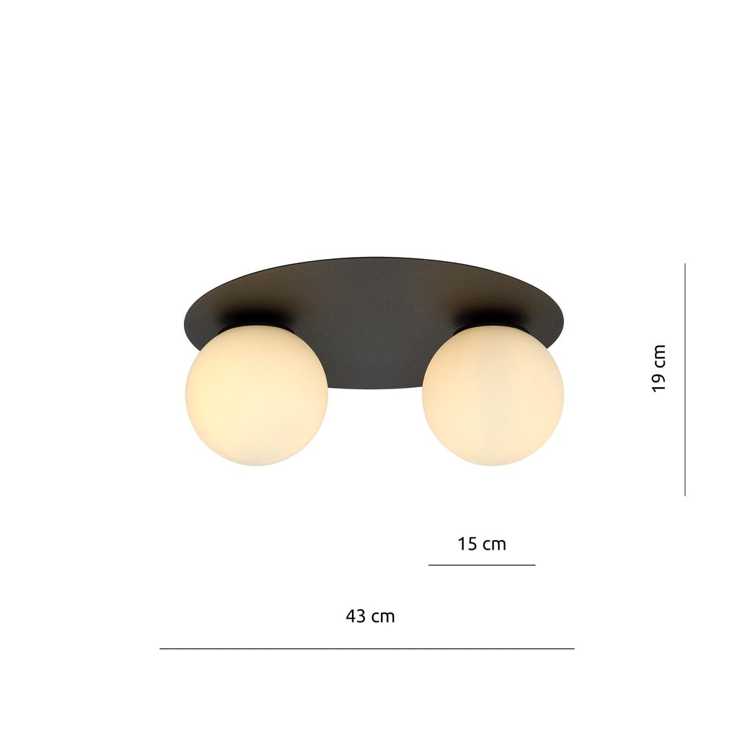 Plafoniera SOLAR 2 neagra si opal