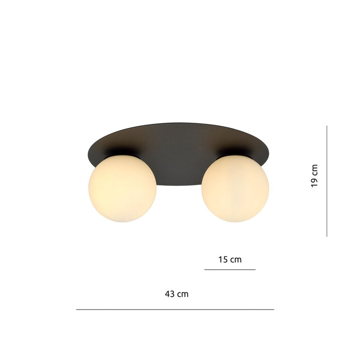 Plafoniera SOLAR 2 neagra si opal