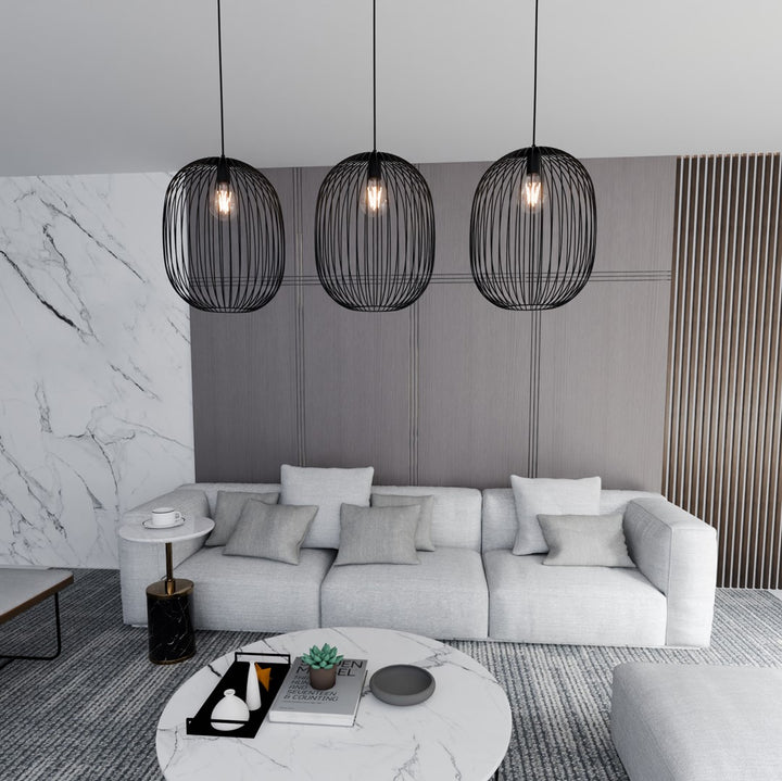 Lustra suspendata ONYX 3 neagra