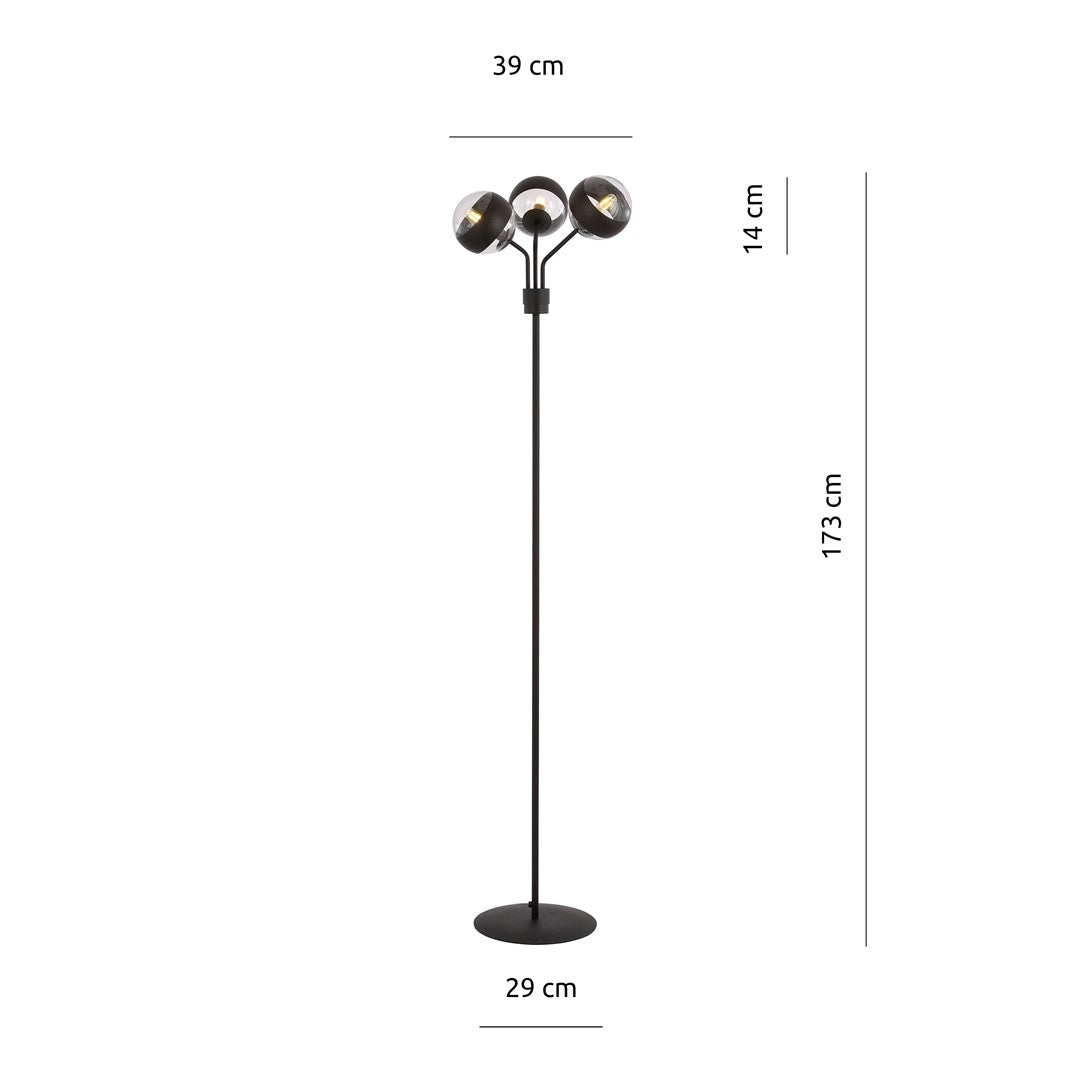 Lampa de podea NOVA LP3 BLACK/STRIPE