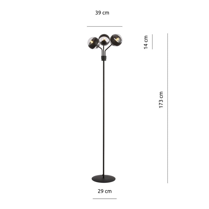 Lampa de podea NOVA LP3 BLACK/STRIPE