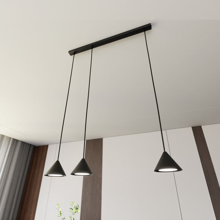 Lustra suspendata cu abajur conic ELIT 3 neagra