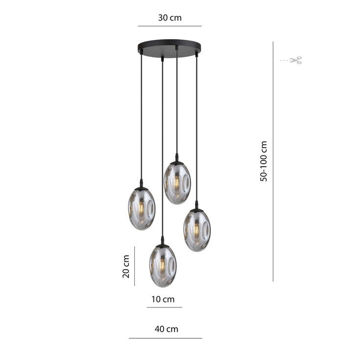 Lustra suspendata ASTRAL 4 neagra PREMIUM GRAFIT
